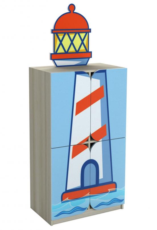 Шафа "Морські пригоди" (Маяк) з фотодруком АЛМАНТ 702х400х1400(1915) мм